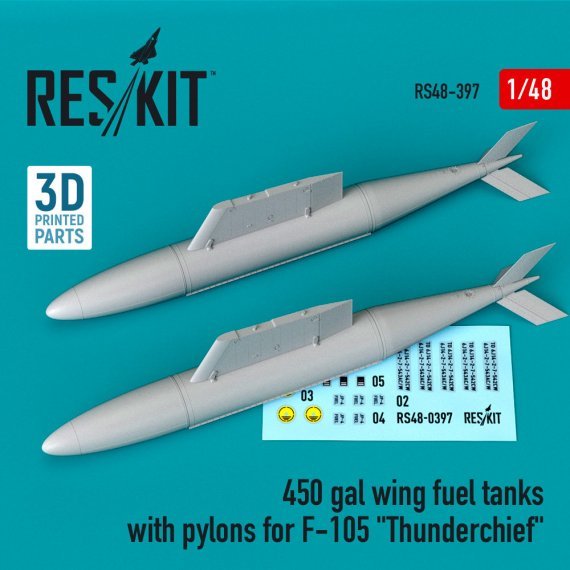 1/48 450 gal wing fuel tanks with pylons for F-105