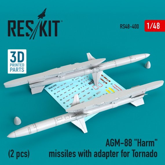 1/48 AGM-88 Harm missiles with adapter for Tornado