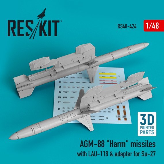 1/48 AGM-88 Harm missiles with LAU-118 & adapter