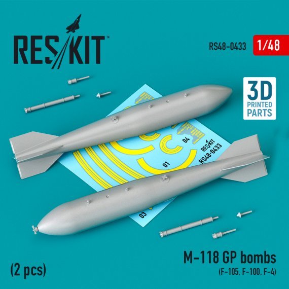 1/48 M-118 Gp bombs 2 pcs Republic F-105D/F-105G Thunderchief