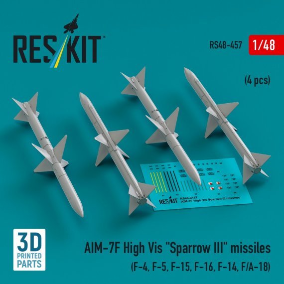 1/48 AIM-7F High Vis Sparrow III missiles 4x