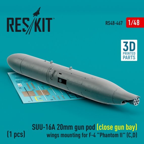 1/48 SUU-16A 20mm gun pod for closed wings mounting