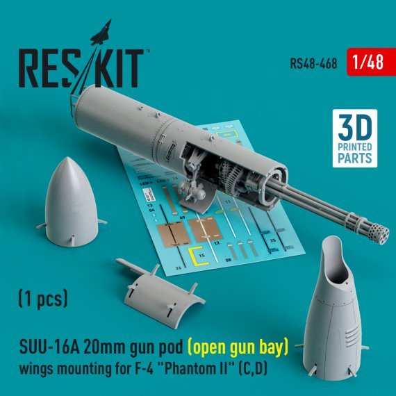 1/48 SUU-16A 20mm gun pod for opened wings mounting