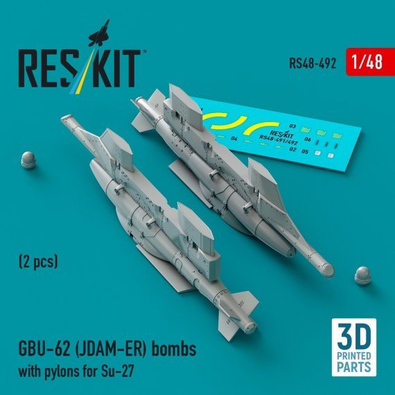 1/48 GBU-62 JDAM-ER bombs with pylons for Su-27