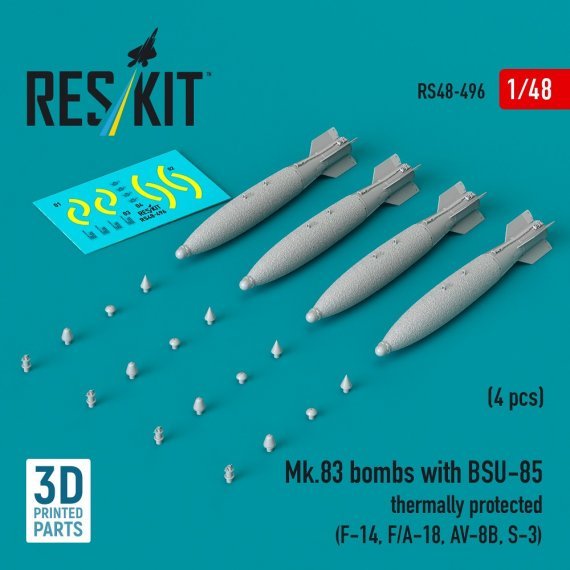 1/48 Mk.83 bombs with BSU-85 thermally prot. 4 pcs