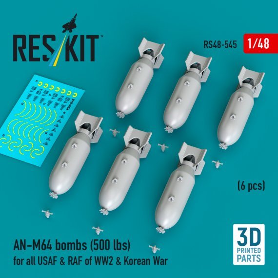 ResKit RS480545 AN-M64 Bombs 1/48 (6 pcs)