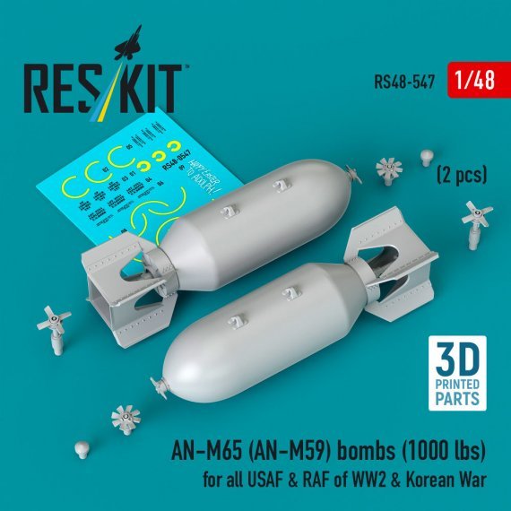 1/48 AN-M65 AN-M59 bombs 1000 lbs. 2 pcs.