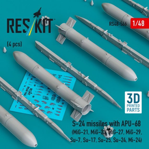 RESKIT 1/48 Missili S-24 con APU-68 (4 pz)