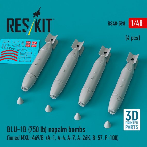 1/48 BLU-1B 750 lbs napalm bombs MXU-469/B 4x