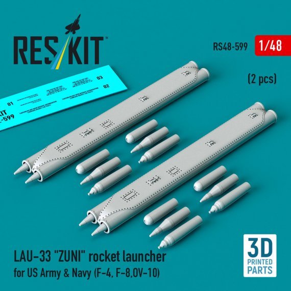 1/48 LAU-33 ZUNI rocket launcher US Army & Navy 2x