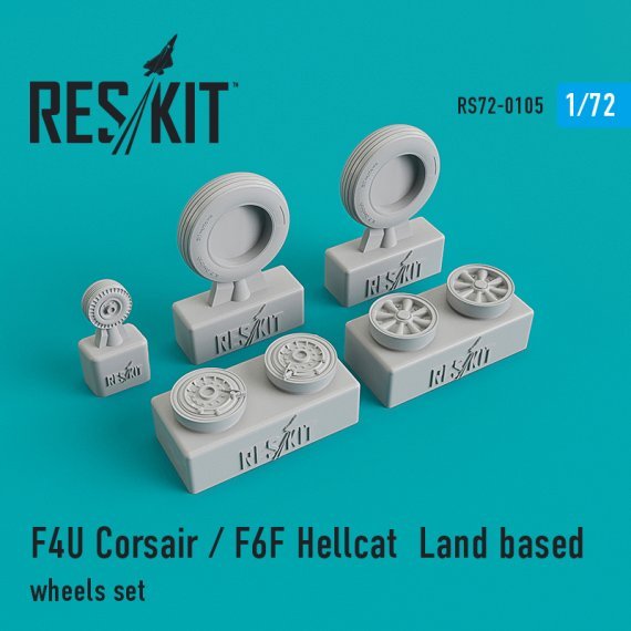1/72 Vought F4U Corsair / Grumman F6F Hellcat Land based wheels