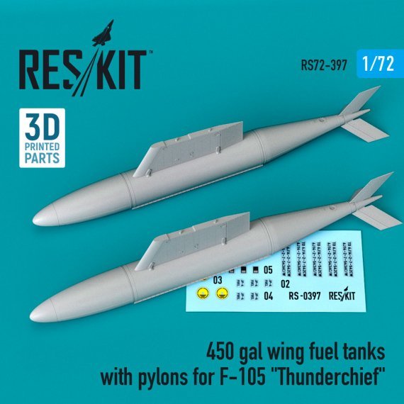 1/72 450 gal wing fuel tanks with pylons for F-105