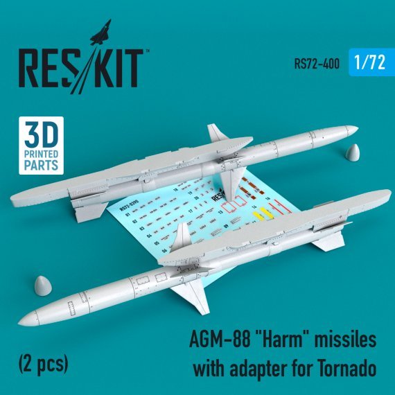 1/72 AGM-88 Harm missiles with adapter for Tornado
