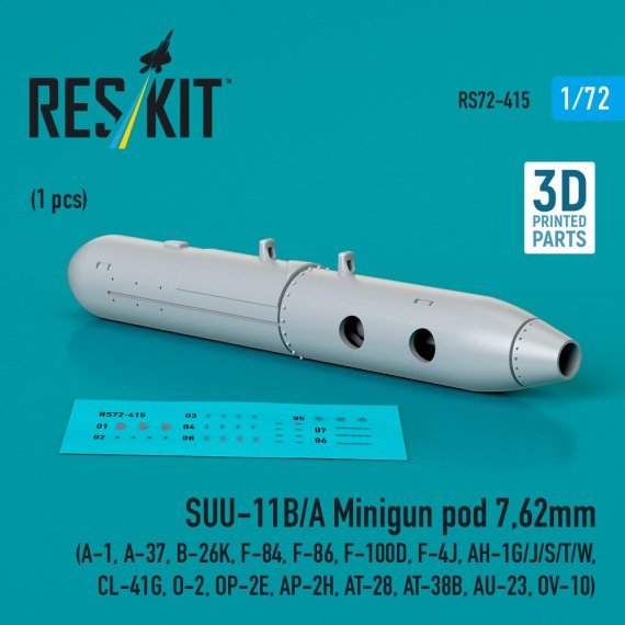 1/72 SUU-11B/A Minigun pod 7,62mm 1 pc.
