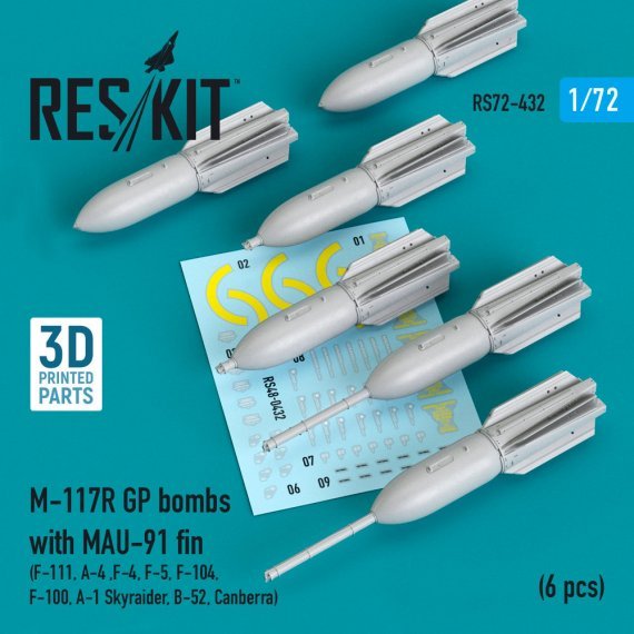 1/72 M-117R GP bombs with MAU-91 fin