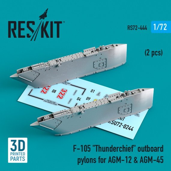 1/72 Republic F-105D/F-105G outboard AGM-12 & AGM-45 pylons