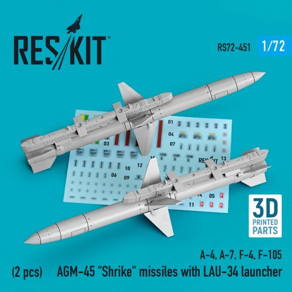 1/72 AGM-45 Shrike missiles with LAU-34 launcher