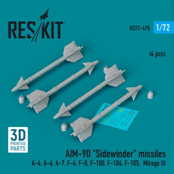 1/72 AIM-9D Sidewinder missiles.