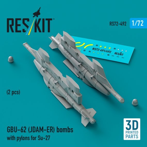 1/72 GBU-62 JDAM-ER bombs with pylons for Su-27