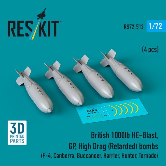 1/72 British 1000lb HE-Blast, GP, High for Dragon Ret.
