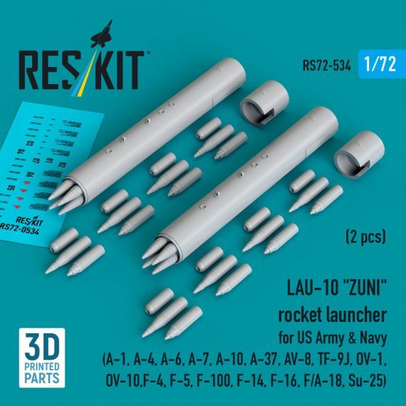 1/72 LAU-10 ZUNI rocket launcher US Army & Navy 2x
