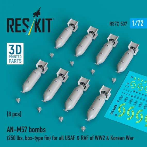 1/72 AN-M57 bombs 250 lbs., box-type fin.