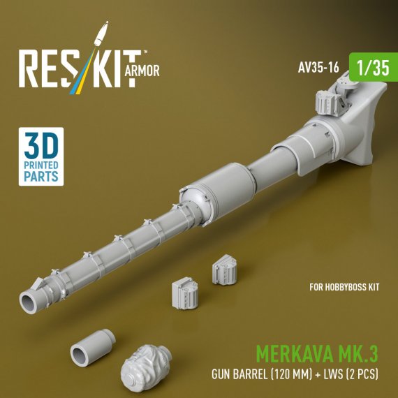 Reskit 1/35 Canon 120mm + LWS Merkava Mk.3 Hobby Boss
