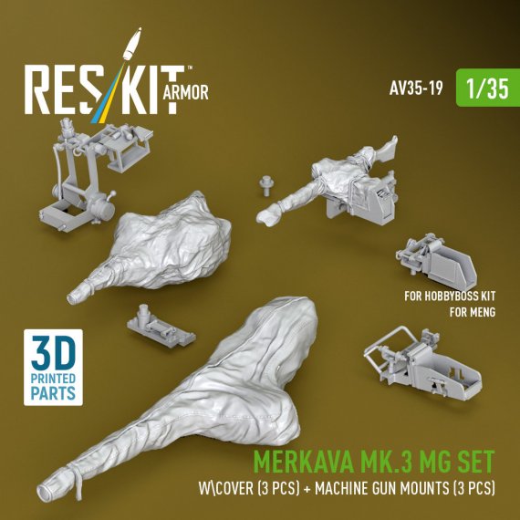 Reskit 1/35 Set MG Merkava Mk.3 avec couvercle Meng/Hobby Boss