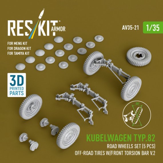 ResKit 1/35 Ruote Kubelwagen Tipo 82 per Meng/Dragon
