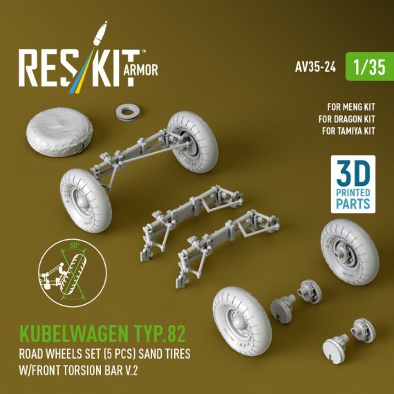 ResKit Roues Kubelwagen Type 82 1/35 pour Meng/Dragon