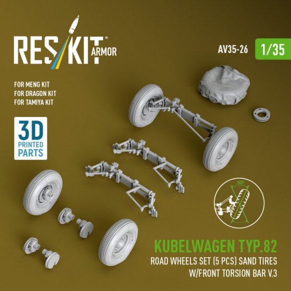ResKit 1/35 Roues Kubelwagen Type 82 pour Meng/Dragon