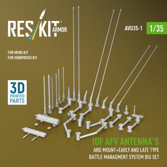 RESKIT 1/35 Antennes et support AFV IDF