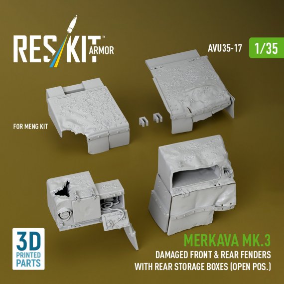 Reskit 1/35 Merkava Mk.3 Garde-boue Avant/Arri�re Endommag�s