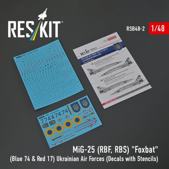 1/48 Mikoyan MiG-25RBF, Rbs Foxbat Blue 74 & Red 17 Ukrainian AF