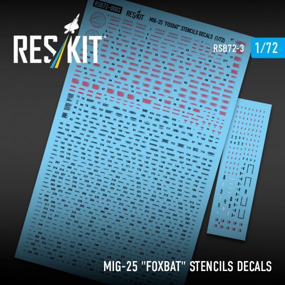 RESKIT Stencils MiG-25 Foxbat 1/72