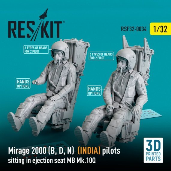 1/32 Mirage 2000 B,D,N 2x INDIA pilots sitting