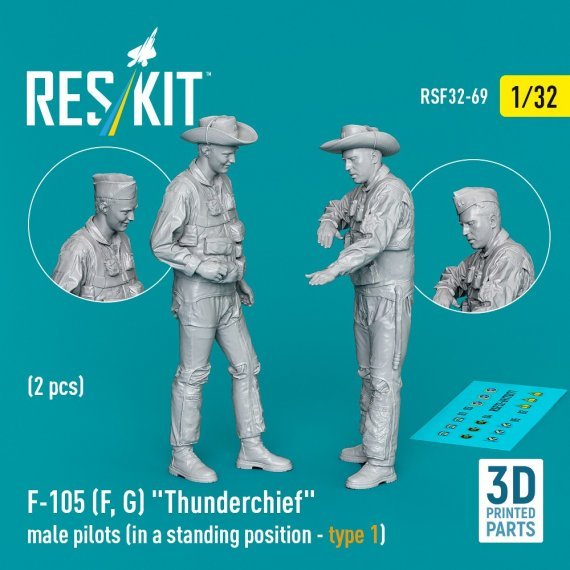 1/32 F-105 F,G Thunderchief male pilots standing position