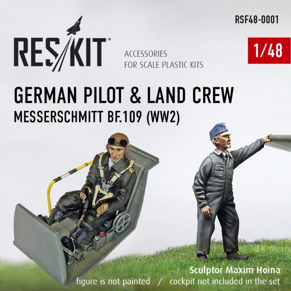 1/48 German pilot & ground crew Messerschmitt Bf-109