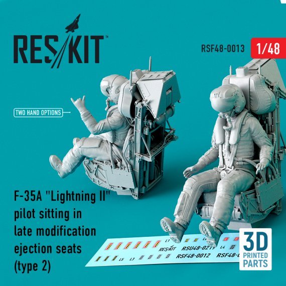 1/48 F-35A Lightning II pilot sitting in late ejection seat