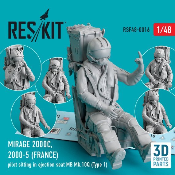 1/48 Mirage 2000 French pilot sitting on ejection seat