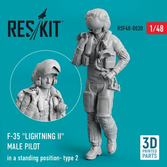 1/48 F-35 Lightning Type 2 standing male pilot