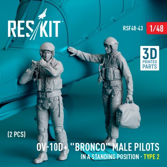 1/48 OV-10D+ Bronco male pilots standing Type 2
