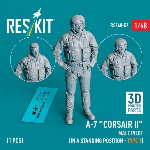 1/48 A-7 Corsair II male pilot stand.position 1