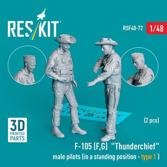 1/48 F-105 F,G Thunderchief male pilots standing