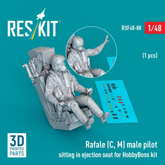 1/48 Rafale C, M male pilot sitting 1 pc.