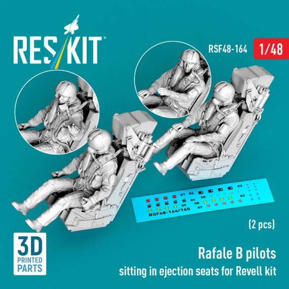 RESKIT 1/48 Rafale B Piloten sitzend Schleudersitze x2