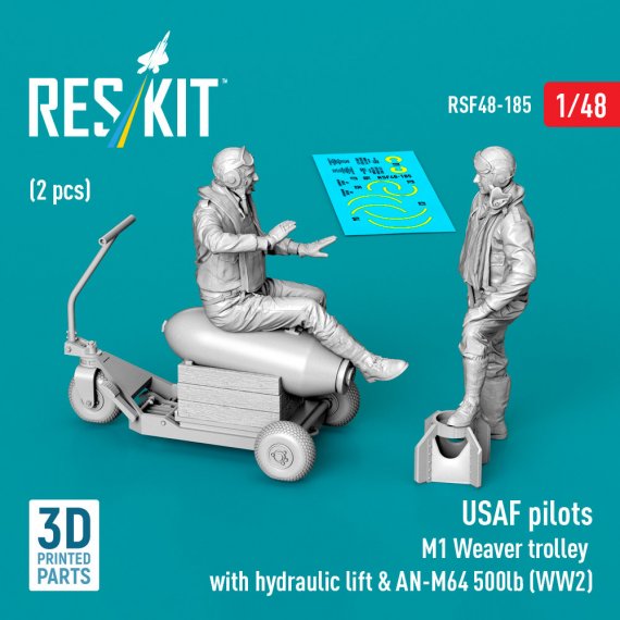 Reskit 1/48 Pilotes USAF 2 fig. et chariot M1 Weaver