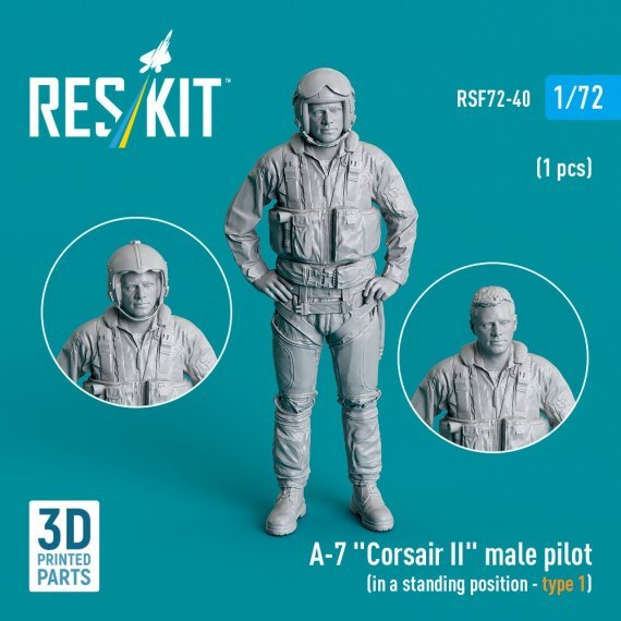 1/72 A-7 Corsair II male pilot stand.position 1