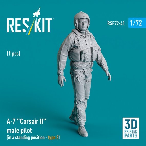 1/72 A-7 Corsair II male pilot stand.position 2
