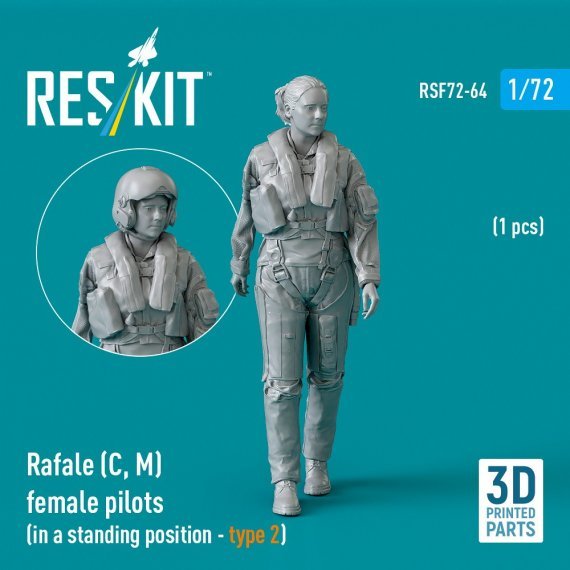 1/72 Rafale C, M female pilot standing type 1